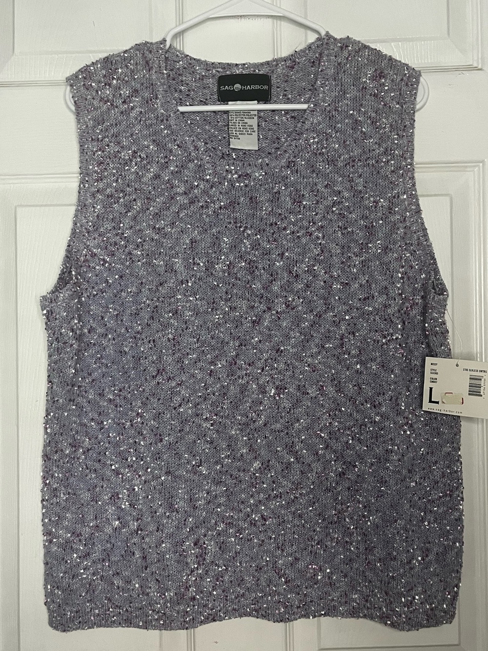 Sag Harbor Lavender Sleeveless Speckled Knit Tank